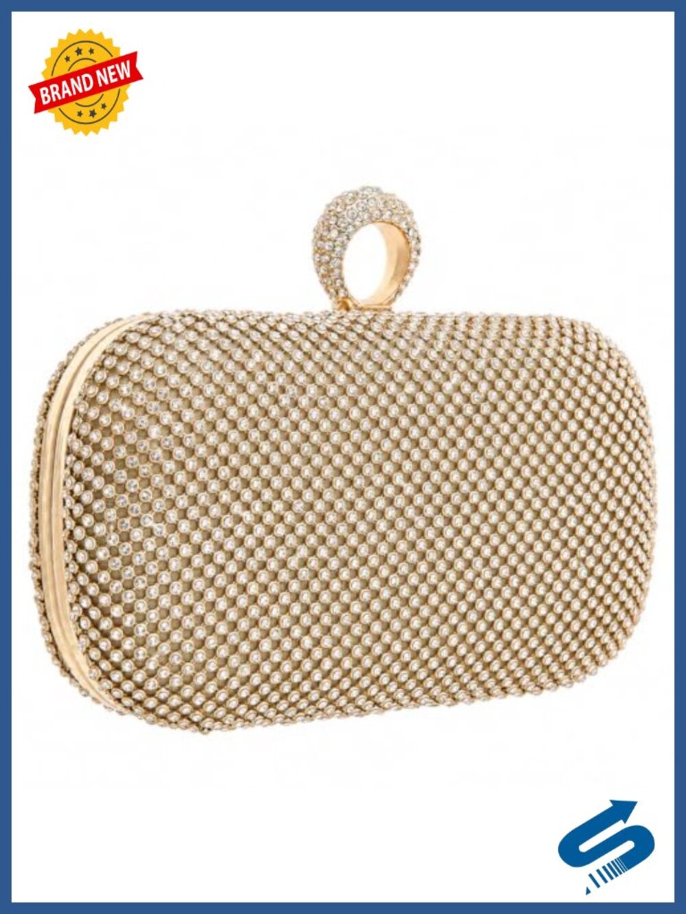 Rhinestone Beaded Evening Clutch Purse Satin Crossbody Bag